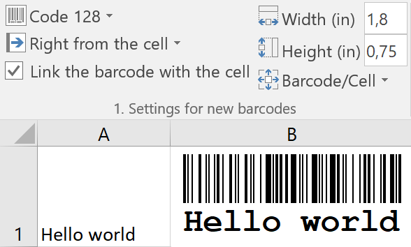 how to get activebarcode in excel 2013