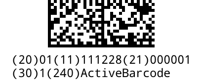 GS1-DataMatrix ActiveBarcode: GS1-DataMatrix