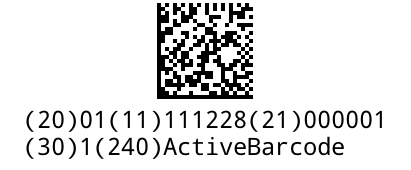 GS1-DataMatrix ActiveBarcode: GS1-DataMatrix