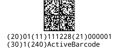 GS1-DataMatrix ActiveBarcode: GS1-DataMatrix