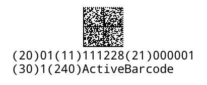 GS1-DataMatrix ActiveBarcode: GS1-DataMatrix