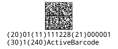 GS1-DataMatrix ActiveBarcode: GS1-DataMatrix