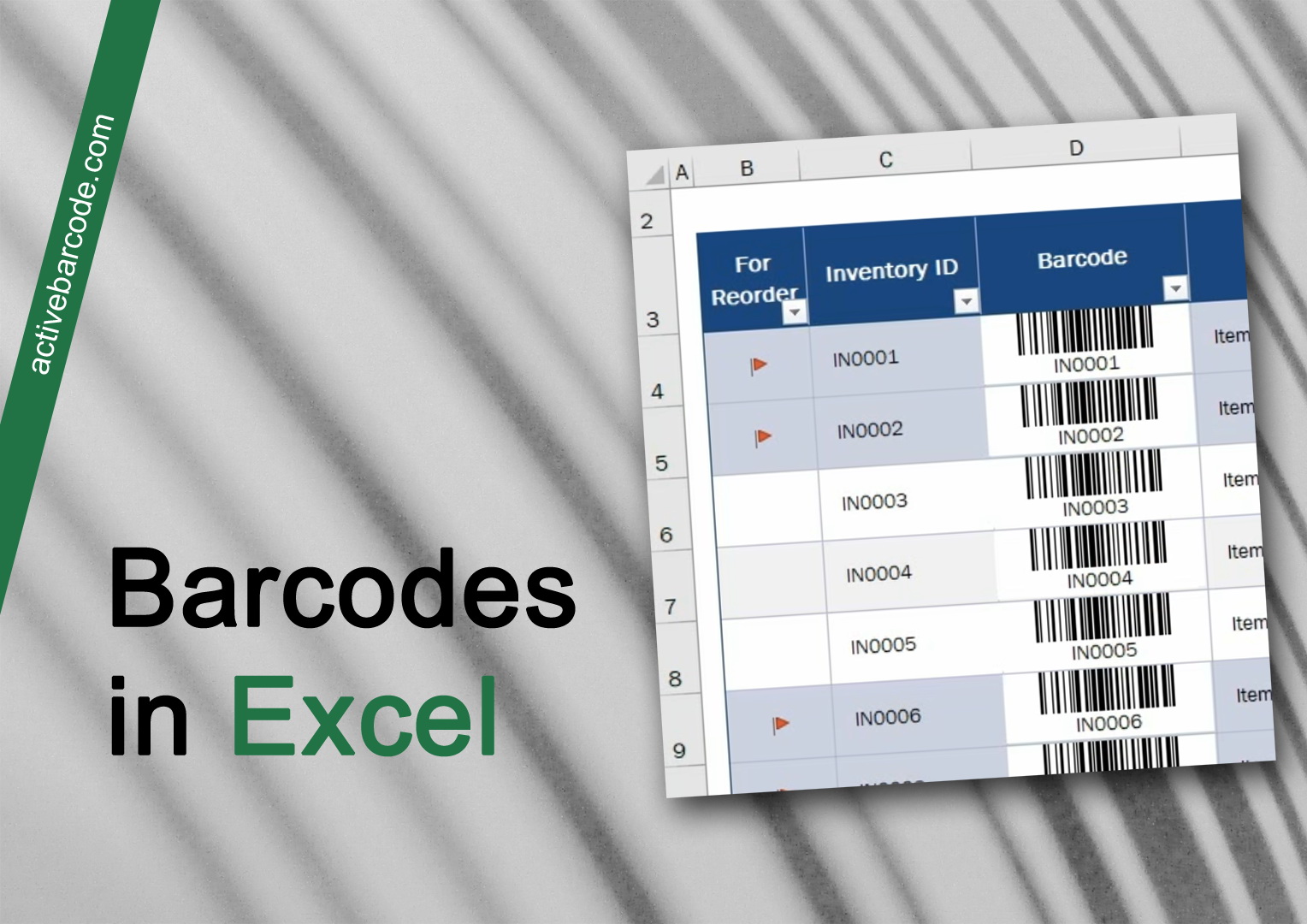 ActiveBarcode: How to insert barcodes from selected cells